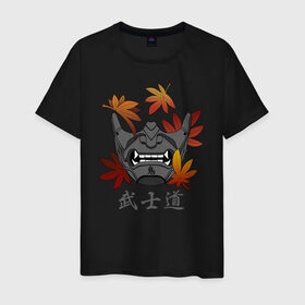 Мужская футболка хлопок с принтом Бусидо в Петрозаводске, 100% хлопок | прямой крой, круглый вырез горловины, длина до линии бедер, слегка спущенное плечо. | budo | bushido | demon | ghost of tsushima | japan | katana | ninja | oni | samurai | shinobi | style | анбу | будо | бусидо | демон | иероглифы | катана | клен | ниндзя | они | призрак цусимы | самурай | тенгу | тэнгу | шиноби | японская м