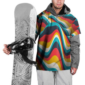 Накидка на куртку 3D с принтом Цветные волны в Петрозаводске, 100% полиэстер |  | Тематика изображения на принте: abstract | color | waves | абстракция | волны