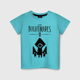 Детская футболка хлопок с принтом Логотип Little Nightmares 2 в Петрозаводске, 100% хлопок | круглый вырез горловины, полуприлегающий силуэт, длина до линии бедер | девочка | лого | монстры | надпись | темная комната | ужасы | шестая