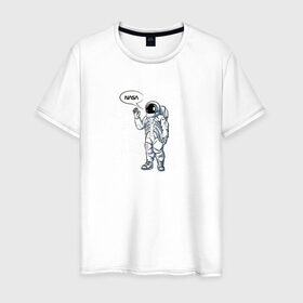Мужская футболка хлопок с принтом NASA в Петрозаводске, 100% хлопок | прямой крой, круглый вырез горловины, длина до линии бедер, слегка спущенное плечо. | administration | aeronautics | nasa | national | space | тrdnasa