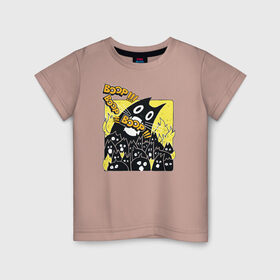 Детская футболка хлопок с принтом Pop Cat в Петрозаводске, 100% хлопок | круглый вырез горловины, полуприлегающий силуэт, длина до линии бедер | Тематика изображения на принте: pop cat | wide mouthed popping cat | арты | буп | мемы