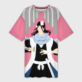Платье-футболка 3D с принтом Бякуя Кучики в Петрозаводске,  |  | anime | bleach | аниме | анимэ | банкай | блич | итиго | ичиго | куросаки | кучики | орихимэ | рукия | синигами | япония