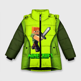 Зимняя куртка для девочек 3D с принтом Minecraft (S) в Петрозаводске, ткань верха — 100% полиэстер; подклад — 100% полиэстер, утеплитель — 100% полиэстер. | длина ниже бедра, удлиненная спинка, воротник стойка и отстегивающийся капюшон. Есть боковые карманы с листочкой на кнопках, утяжки по низу изделия и внутренний карман на молнии. 

Предусмотрены светоотражающий принт на спинке, радужный светоотражающий элемент на пуллере молнии и на резинке для утяжки. | creeper | earth | logo | mine | minecraft | mobile | online | земля | игра | крипер | лого | майнкрафт | онлайн | подземелье