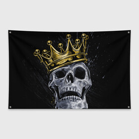 Флаг-баннер с принтом Король скелетов в Петрозаводске, 100% полиэстер | размер 67 х 109 см, плотность ткани — 95 г/м2; по краям флага есть четыре люверса для крепления | классный | кофта | майка итд | модный | новый | футболка | яркий