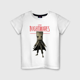 Детская футболка хлопок с принтом Little Nightmares в Петрозаводске, 100% хлопок | круглый вырез горловины, полуприлегающий силуэт, длина до линии бедер | little nightmares | игра | страшилка | страшная игра | ужас | хоррор