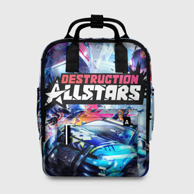 Женский рюкзак 3D с принтом Destruction Allstars в Петрозаводске, 100% полиэстер | лямки с регулируемой длиной, сверху ручки, чтобы рюкзак нести как сумку. Основное отделение закрывается на молнию, как и внешний карман. Внутри два дополнительных кармана, один из которых закрывается на молнию. По бокам два дополнительных кармашка, куда поместится маленькая бутылочка
 | Тематика изображения на принте: cars | destruction allstars | games | nextgen | playstation 5 | ps5 | race | гонки | игры | машины | некстген | плейстейшен 5 | пс5 | разрушение | тачки