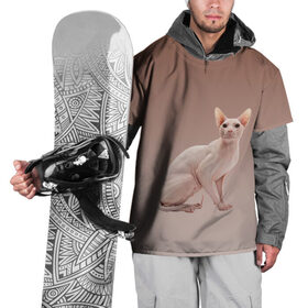 Накидка на куртку 3D с принтом Лысый кот сфинкс в Петрозаводске, 100% полиэстер |  | арт | бежевый | без шерсти | градиент | домашний питомец | киса | кот | котейка | котенок | котик | котэ | кошка | лысый | реализм | складки кожи | сфинкс | экзотика