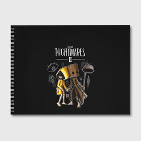 Альбом для рисования с принтом LITTLE NIGHTMARES 2 в Петрозаводске, 100% бумага
 | матовая бумага, плотность 200 мг. | Тематика изображения на принте: little nightmares | little nightmares 2 | six | игры | комиксы | шестая