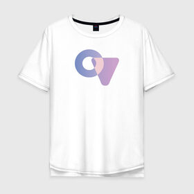 Мужская футболка хлопок Oversize с принтом фигура в Петрозаводске, 100% хлопок | свободный крой, круглый ворот, “спинка” длиннее передней части | график | круг | логотип | рисунок | треугольник | фигуры