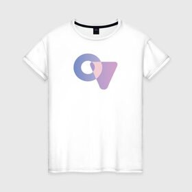 Женская футболка хлопок с принтом фигура в Петрозаводске, 100% хлопок | прямой крой, круглый вырез горловины, длина до линии бедер, слегка спущенное плечо | график | круг | логотип | рисунок | треугольник | фигуры