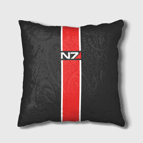 Подушка 3D с принтом Mass Effect N7 в Петрозаводске, наволочка – 100% полиэстер, наполнитель – холлофайбер (легкий наполнитель, не вызывает аллергию). | состоит из подушки и наволочки. Наволочка на молнии, легко снимается для стирки | Тематика изображения на принте: n7 | игры | масс эффект | форма