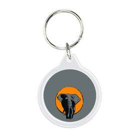 Брелок круглый с принтом Африканский Слон в Петрозаводске, пластик и полированная сталь | круглая форма, металлическое крепление в виде кольца | Тематика изображения на принте: африка | графика | дикий мир | животное | персонаж | природа | рисунок | слон