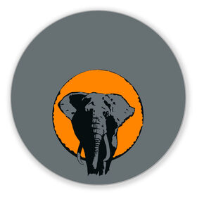 Коврик для мышки круглый с принтом Африканский Слон в Петрозаводске, резина и полиэстер | круглая форма, изображение наносится на всю лицевую часть | африка | графика | дикий мир | животное | персонаж | природа | рисунок | слон