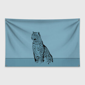 Флаг-баннер с принтом Леопард в Петрозаводске, 100% полиэстер | размер 67 х 109 см, плотность ткани — 95 г/м2; по краям флага есть четыре люверса для крепления | африка | большая кошка | графика | дикий мир | животное | кошка | персонаж | природа | рисунок | хищник