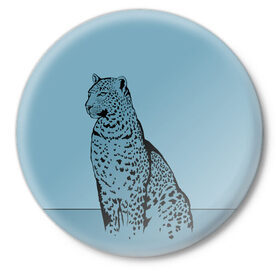 Значок с принтом Леопард в Петрозаводске,  металл | круглая форма, металлическая застежка в виде булавки | африка | большая кошка | графика | дикий мир | животное | кошка | персонаж | природа | рисунок | хищник