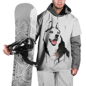 Накидка на куртку 3D с принтом Хаски красками в Петрозаводске, 100% полиэстер |  | dogs | рисунок | собаки | хаски | щенок