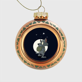 Стеклянный ёлочный шар с принтом Серый волчонок в Петрозаводске, Стекло | Диаметр: 80 мм | графика | звезды | ночь | персонаж | природа | рисунок | сказка | сон | хищник