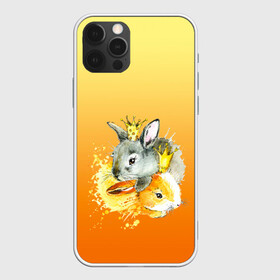 Чехол для iPhone 12 Pro Max с принтом акварельные кролики милота в Петрозаводске, Силикон |  | акварель | акварельный | весна | вместе | детский | зайчики | королевский | корона | кролики | любовь | милота | нежность | обнимашки | обьятия | рисунок | симпатия | сказочный
