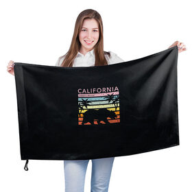 Флаг 3D с принтом California venice beach в Петрозаводске, 100% полиэстер | плотность ткани — 95 г/м2, размер — 67 х 109 см. Принт наносится с одной стороны | beach | bear | california | usa | venice | америка | закат | калифорния | лето | медведь | отпуск | пальмы | пляж | природа | радуга | сша