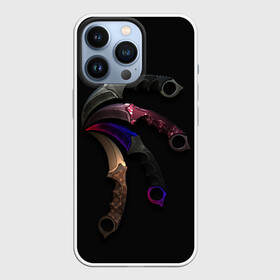 Чехол для iPhone 13 Pro с принтом CS Ножи Керамбит разных расцветок в Петрозаводске,  |  | counter strike | cs go | контер страйк | контра | кс го | ксго | оружие | пушки | скины