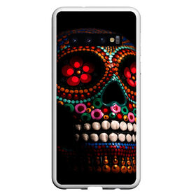 Чехол для Samsung Galaxy S10 с принтом Skull в Петрозаводске, Силикон | Область печати: задняя сторона чехла, без боковых панелей | Тематика изображения на принте: бижутерия | день мёртвых. | череп