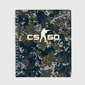 Тетрадь с принтом CS:GO - Camo в Петрозаводске, 100% бумага | 48 листов, плотность листов — 60 г/м2, плотность картонной обложки — 250 г/м2. Листы скреплены сбоку удобной пружинной спиралью. Уголки страниц и обложки скругленные. Цвет линий — светло-серый
 | beast | camo | camouflage | counter | counter strike | cs | easy | ez | gg | ggwp | global | go | hyper | kill | offensive | one | shot | strike | зверь | камуфляж | скоростной
