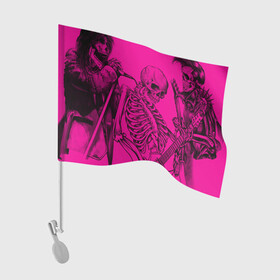 Флаг для автомобиля с принтом Skeleton,zandieh в Петрозаводске, 100% полиэстер | Размер: 30*21 см | bag | boock | boy | crazy | danger | flower | girl | lion | net | notepad | pencil | skeleton | skull | ticher