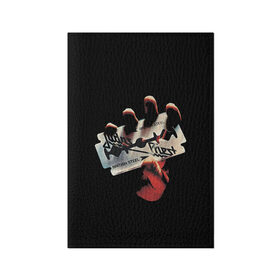 Обложка для паспорта матовая кожа с принтом Judas Priest в Петрозаводске, натуральная матовая кожа | размер 19,3 х 13,7 см; прозрачные пластиковые крепления | black | deep | heep | judas | led | metal | music | priest | purple | rock | sabbath | skull | uriah | zeppelin | блэк | гитара | группа | иуда | метал | музыка | рок | священник | череп | электрогитара