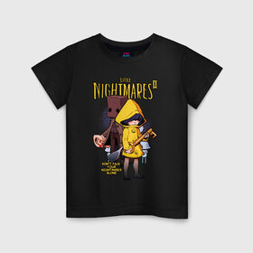 Детская футболка хлопок с принтом LITTLE NIGHTMARES 2 в Петрозаводске, 100% хлопок | круглый вырез горловины, полуприлегающий силуэт, длина до линии бедер | little nightmares | little nightmares 2 | six | игры | комиксы | шестая