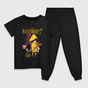 Детская пижама хлопок с принтом LITTLE NIGHTMARES 2 в Петрозаводске, 100% хлопок |  брюки и футболка прямого кроя, без карманов, на брюках мягкая резинка на поясе и по низу штанин
 | little nightmares | little nightmares 2 | six | игры | комиксы | шестая