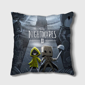 Подушка 3D с принтом LITTLE NIGHTMARES 2 в Петрозаводске, наволочка – 100% полиэстер, наполнитель – холлофайбер (легкий наполнитель, не вызывает аллергию). | состоит из подушки и наволочки. Наволочка на молнии, легко снимается для стирки | little nightmares | little nightmares 2 | six | игры | комиксы | шестая