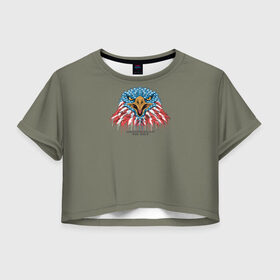 Женская футболка Crop-top 3D с принтом Орел в Петрозаводске, 100% полиэстер | круглая горловина, длина футболки до линии талии, рукава с отворотами | американский орел
двуглавый орел | день независимости сша | огненный орел | орел | орел в броске
