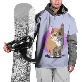 Накидка на куртку 3D с принтом Грустный Котик в Петрозаводске, 100% полиэстер |  | графика | домашний животные | животное | котенок | котик | персонаж | природа | рисунок