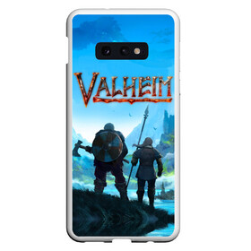 Чехол для Samsung S10E с принтом Valheim в Петрозаводске, Силикон | Область печати: задняя сторона чехла, без боковых панелей | asgard | axe | games | gods | loki | odin | spear | steam | thor | valheim | vikings | war | асгард | боги | вальхейм | викинги | война | игры | копье | локи | один | стим | топор | тор