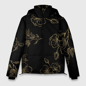 Мужская зимняя куртка 3D с принтом Весенняя ночь в Петрозаводске, верх — 100% полиэстер; подкладка — 100% полиэстер; утеплитель — 100% полиэстер | длина ниже бедра, свободный силуэт Оверсайз. Есть воротник-стойка, отстегивающийся капюшон и ветрозащитная планка. 

Боковые карманы с листочкой на кнопках и внутренний карман на молнии. | art | casual | арт | весна | искусство | лепестки | лепесток | минимализм | ночь | стиль | темнота | цветы
