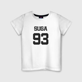 Детская футболка хлопок с принтом BTS - Suga 93 в Петрозаводске, 100% хлопок | круглый вырез горловины, полуприлегающий силуэт, длина до линии бедер | agust | agust d | boysband | bts | k pop | korea | korean | music | suga | suga 93 | бтс | к поп | кей поп | корейская | корейский | корея | кпоп | музыка | суга | шуга | шуга 93