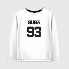 Детский лонгслив хлопок с принтом BTS - Suga 93 в Петрозаводске, 100% хлопок | круглый вырез горловины, полуприлегающий силуэт, длина до линии бедер | agust | agust d | boysband | bts | k pop | korea | korean | music | suga | suga 93 | бтс | к поп | кей поп | корейская | корейский | корея | кпоп | музыка | суга | шуга | шуга 93