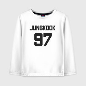 Детский лонгслив хлопок с принтом BTS - Jungkook 97 в Петрозаводске, 100% хлопок | круглый вырез горловины, полуприлегающий силуэт, длина до линии бедер | boysband | bts | jungkook | jungkook 97 | k pop | korea | korean | music | бтс | джонгук | к поп | кей поп | корейская | корейский | корея | кпоп | музыка | чонгук