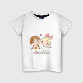 Детская футболка хлопок с принтом Девочка в Петрозаводске, 100% хлопок | круглый вырез горловины, полуприлегающий силуэт, длина до линии бедер | беззаботное детство | игры | любовь