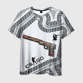 Мужская футболка 3D с принтом USP-S Kill Confirmed в Петрозаводске, 100% полиэфир | прямой крой, круглый вырез горловины, длина до линии бедер | cs go | csgo | global elite | headshot | kill confirmed | skin | usp s | контра | кс го | скин | скины | хэдшот