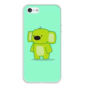 Чехол для iPhone 5/5S матовый с принтом Зеленая коала в Петрозаводске, Силикон | Область печати: задняя сторона чехла, без боковых панелей | анимация | зеленая коала | зеленый | коала | лес