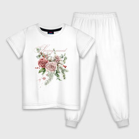 Детская пижама хлопок с принтом Spring mood в Петрозаводске, 100% хлопок |  брюки и футболка прямого кроя, без карманов, на брюках мягкая резинка на поясе и по низу штанин
 | 8 марта | весна | девушке | женский | мама | подарок | тренд | феминизм | цветы