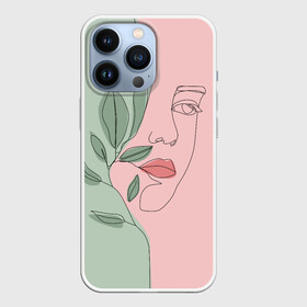 Чехол для iPhone 13 Pro с принтом девушка с листьями в Петрозаводске,  |  | 8 марта | весна | девушке | женский | мама | подарок | тренд | феминизм | цветы