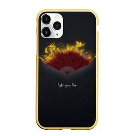 Чехол для iPhone 11 Pro матовый с принтом Light your fire в Петрозаводске, Силикон |  | веер | желтый | зажги свой огонь | огонь | темный фон