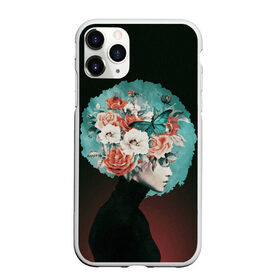 Чехол для iPhone 11 Pro матовый с принтом Girl in flowers в Петрозаводске, Силикон |  | 8 марта | лучшая в мире | мама | подарок | подарок женщине | подарок любимым | подарок на 8 марта | самая лучшая  в мире | семья