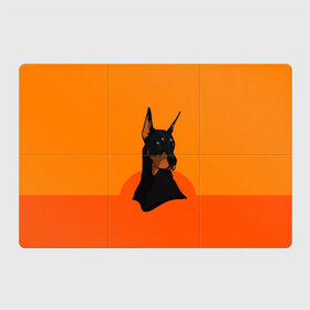 Магнитный плакат 3Х2 с принтом Доберман в Петрозаводске, Полимерный материал с магнитным слоем | 6 деталей размером 9*9 см | верный друг | графика | животное | защитник | красивый пес | природа | рисунок | собака | сторож