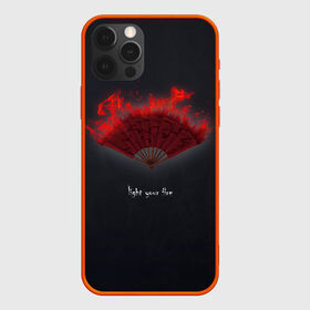 Чехол для iPhone 12 Pro Max с принтом Light your fire в Петрозаводске, Силикон |  | light your fire | веер | зажги свой огонь | красное пламя | огонь | темный фон