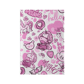 Обложка для паспорта матовая кожа с принтом Розовая мечта в Петрозаводске, натуральная матовая кожа | размер 19,3 х 13,7 см; прозрачные пластиковые крепления | анимэ | девочки звездочки | единороги | любовь | мечта | пони | сердце