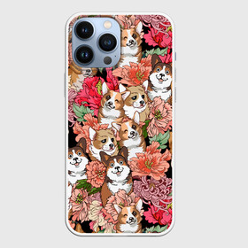 Чехол для iPhone 13 Pro Max с принтом Корги  Цветы в Петрозаводске,  |  | глаза | животное | корги | королевский | красавчик | лапы | любовь | няшка | ошейник | пес | роза | розы | сердце | собака | собаки | счастье | уши | цветочки | цветы