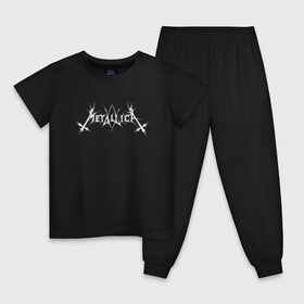 Детская пижама хлопок с принтом Metallica/Mayhem в Петрозаводске, 100% хлопок |  брюки и футболка прямого кроя, без карманов, на брюках мягкая резинка на поясе и по низу штанин
 | Тематика изображения на принте: mayhem | metallica | метал | музыка | рок